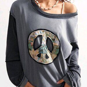 Peace sign boho sweatshirt